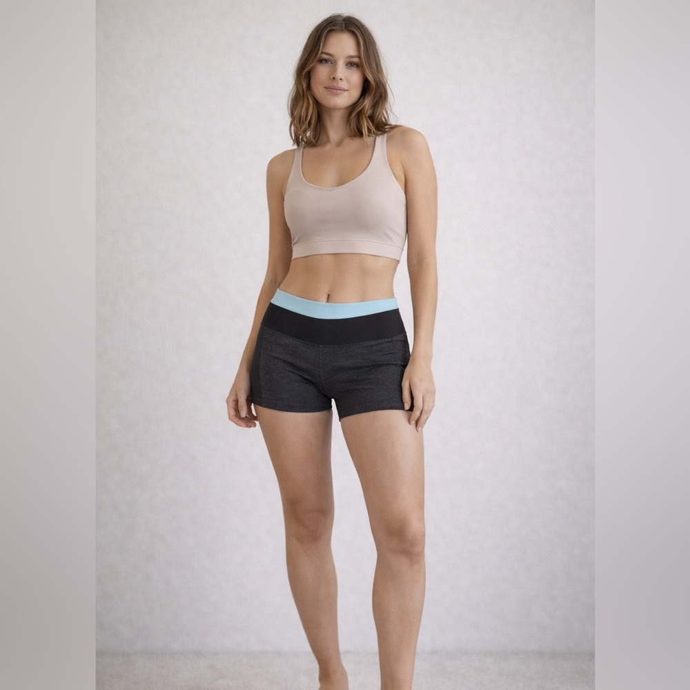5/$25 - FOREVER 21 Dark Gray and Aqua Athletic Bike Shorts